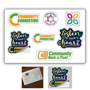 "CUSTOMCUT" 4" x 6" Full Color Removeable Kiss-Cut Sticker Sheet – 6 Mil