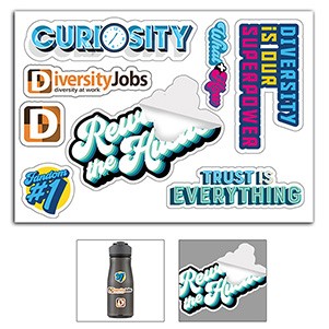 "CUSTOMCUT" 5" x 7" Full Color Removeable Kiss-Cut Sticker Sheet – 6 Mil